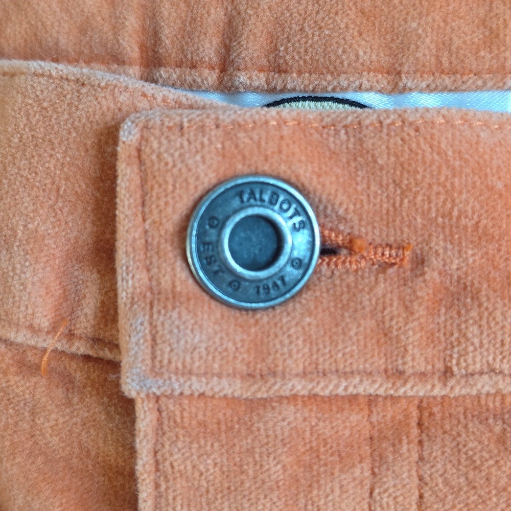 Talbots Corduroy Straight Leg Pants Womens 12 Orange Excellent Stretch Casual - Picture 4 of 7